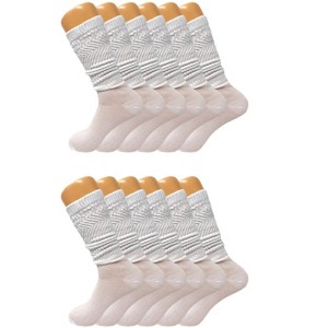Women’s Slouch Scrunch Socks 12 Pairs Cotton Knee-High Shoe Size 5-10 - 1 of 4