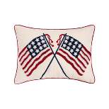 C&F Home Double USA Flag July 4th Hooked Throw Pillow