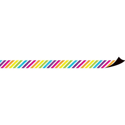 Teacher Created Resources Brights 4Ever Stripes Magnetic Border, 24 Feet (Pack of 2)