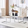 KTMBDW Modern Dining Chairs, Upholstered Kitchen Chairs with Crystal Buckle Design, Faux Leather for Living Room Lounge - 2 of 4