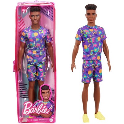 Barbie Ken Fashionista Doll - Purple All-Over Print Shirt & Shorts