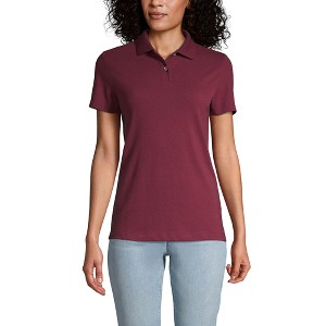 Lands' End Women's Short Sleeve Basic Mesh Polo Shirt - 1 of 4