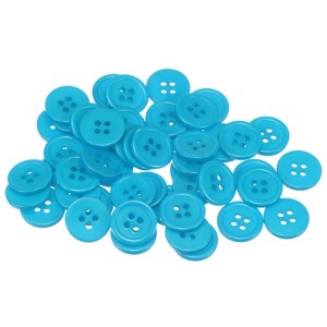 Unique Bargains Resin Craft Snap Round Flat 4-Hole Sewing Buttons 50 Pcs - 1 of 4