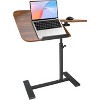 Height-Adjustable Side Table with Hidden Wheels, Mobile Standing Desk with Tilting Split Top for Office, Sofa & Care Bed - 2 of 4