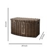 Cesicia 16" x 16" x 10.5" Brown Round Cone Woven Resin Wicker Basket with Handles, For Clothes, Towels, Toys - 2 of 4