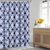 Modern Geometric Shower Curtain, Poly-Cotton Blean with Quatrefoil Design for Bathroom - 2 of 4