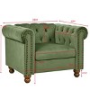Chesterfield Tufted Velvet Accent Chair, Nailhead Trim Armchair with Rolled Arms, Deep Cushion, Classic Living Room Chair-The Pop Home - 3 of 4