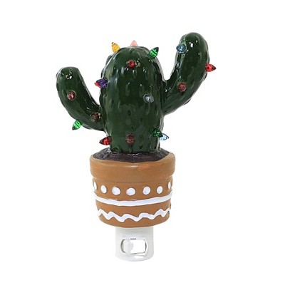Transpac 7.25 In Cactus Night Light Lights Plant Tree Plug-In Nightlights