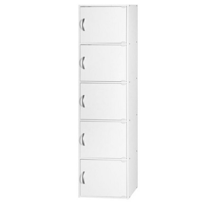 Sleek White Engineered Wood 5-Shelf Multipurpose Bookcase