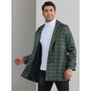 Lars Amadeus Men's Plaid Notch Collar Double Breasted Winter Long Coat - 2 of 4