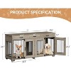 71'' Double Dog Crate Furniture with 3 Storage Drawers & Removable Divider - Stylish Indoor Kennel for Medium to Large Dogs - 2 of 4