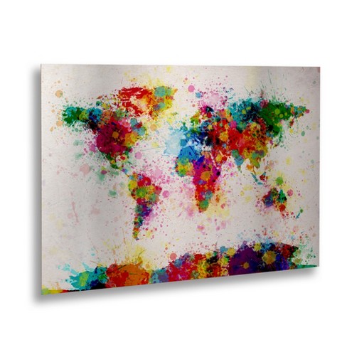 Trademark Fine Art -Michael Tompsett 'Paint World Map' Canvas Art - image 1 of 4