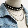 Cool Punk Goth Metal Spike Studded Leather Collar Choker Fashionable, Exquisite and High-end - 4 of 4
