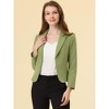 INSPIRE CHIC Women's Open Front Office Long Sleeve Lightweight Printed Floral Crop Suit Blazer - 3 of 4