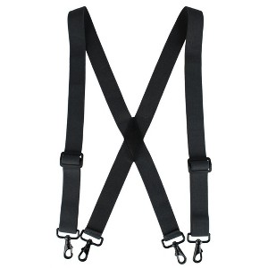 CTM Men's Elastic X-Back Black Swivel Hook Suspenders - 1 of 4