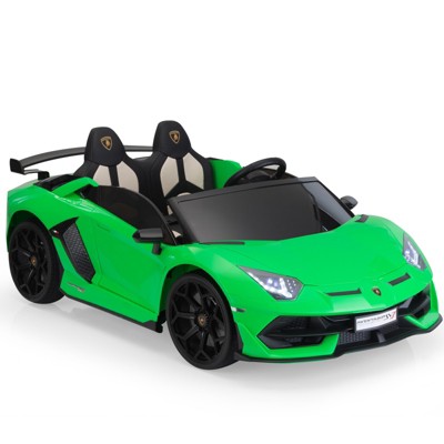 Infurnic Baby Walkers Kids Ride on Lamborghini Cars with Safety Belt, High-Low Speed, Toy Gift for 3-8 Years Old, Green, 53.1"*31.8"*20.3"