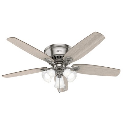 52" LED Builder Low Profile Ceiling Fan (Includes Light Bulb) - Hunter