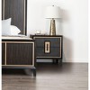Gulches Espresso Nightstand with Gold Accent and Unique Design - 2 of 4