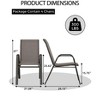 GustoWave Outdoor Stacking Dining Chairs, Patio Lounge Chairs Set of 4,  with High Back, Breathable Textilene Fabric & Metal Frame - 3 of 4