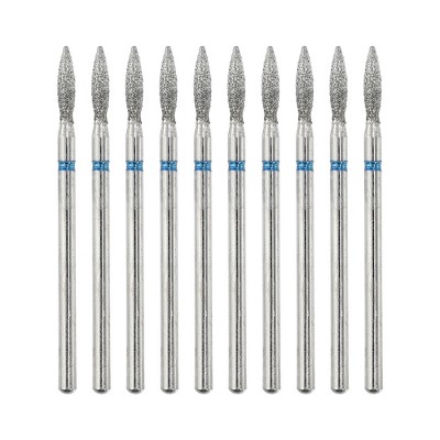 Unique Bargains Emery Nail Drill Bits Set for Acrylic Nails 3/32 Inch Nail Art Tools 44.4mm Length Blue 10 Pcs