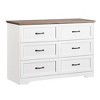6 Drawer Dresser for Bedroom,Modern Tall Dresser Organizer,TV Stand,Wooden Chest of Drawers and Closet Organizers for Storage Clothes - 2 of 4