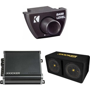 Kicker Dual 12 Inch Comp Bass Package 50DCWC122 with CXA8001, Bass Knob Bundle - 1 of 4