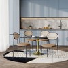 LeisureMod 5-PC Dining Set - 36" Round Dining Table Black MDF Top & Gold Base, 4 Velvet Dining Chairs in Black Steel Legs - 2 of 4