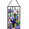 Chloe Lighting Sororia Tiffany-Glass Iris Design Window Panel 11.5X31.5 - 3 of 4
