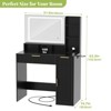 Aheaplus Vanity Desk with Mirror and Lights, Wooden Makeup Vanity Desk with Drawers and Charging Station - 3 of 4