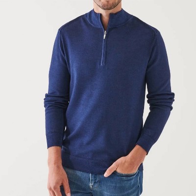Men's Quarter Zip Mock Neck Sweater - Patrick Assaraf