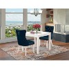 HomeStock 3-Pc Linen White Finish Square Solid Wood Top Dining Table Set - 2 of 4