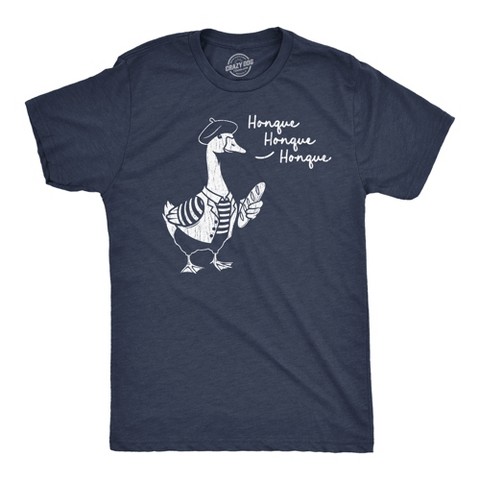 Мужские футболки Crazy Dog T-Shirts, Inc. Mens Funny T Shirts Honque Honque Sarcastic French Goose Graphic Novelty Tee for Men - Crazy Dog Men's T Shirt for Animal Lovers Navy L