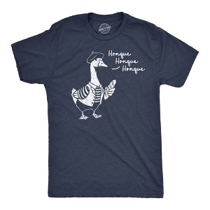 Mens Funny T Shirts Honque Honque Sarcastic French Goose Graphic Novelty Tee for Men - Crazy Dog Men's T Shirt for Animal Lovers - 1 of 4