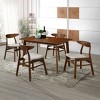 WestinTrends 47" Mid Century Modern Solid Wood Dining Room Table, Walnut - 2 of 4