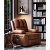 22'' Recliner Chai, Manual PU Leather Recliner with Cup Holders & Side Pockets, Ergonomic Design for Nursery, Living Room, Bedroom - 3 of 4