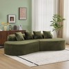 Wooakway 111" 4 Seats Green Upholstered Sofa Armless Flannelette Compression Couch with 4 Pillows - 2 of 4
