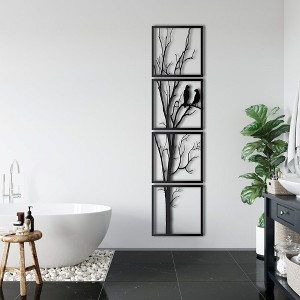 Sussexhome Tree and Birds Metal Wall Decor for Home and Outside - Wall-Mounted Geometric Wall Art Decor - Wall Decoration[12 x 47] - 1 of 3