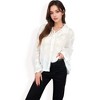 Anna-Kaci Women's Embroidered Sheer Blouse with Scalloped Hem and Button-Up Design- White,One Size Fits Most - 2 of 4