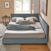 Sapphtopaz Daybed Bed Frame with Tufted Upholstered Sofa Bed with Armrests and Wood Slats Support Beds for Apartment, Bedroom - 2 of 4