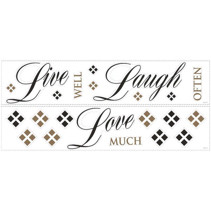 Live Love Laugh Peel and Stick Wall Decal Black/Brown - RoomMates, 4 of 7