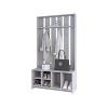 CAVINAS Hall Tree with 3 Hooks Modern Coat Rack with Storage Cabinets and Mirror for Entryway - 3 of 4
