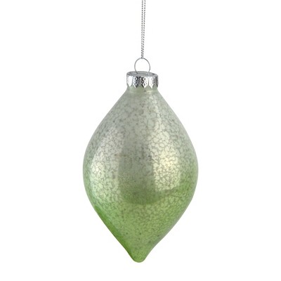 Melrose 5.5" Spotted Glass Finial Christmas Ornament - Green/White