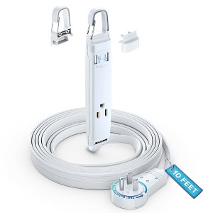 Maximm 360 Degree Rotating Flat Plug Extension Cord with USB Ports and a Removable Hook (16AWG), UL Certified - 1 of 4