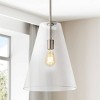 11.5" 1-Light Arlo Mid-Century Modern Iron/Seeded Glass LED Pendant Nickel/Clear - JONATHAN Y: Kitchen Island Lighting, Adjustable Height - image 2 of 4