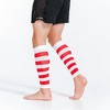 PRO Compression Calf Sleeves, White and Red Stripe - 4 of 4