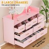 Jojoka Dresser for Bedroom with LED Light & Charging Station, 8 Drawers Wooden Dressers with Open Space - 3 of 4