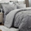 Bedsure | 5/7 Pcs Bed in a Bag Solid Diamond Pintuck Bedding Set for All Season - 2 of 4