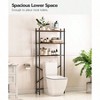 Over Toilet Storage 3 - Tier 2 - Tier Bathroom Organizer Freestanding Shelf with Adjustable Feet Rustic Brown and Black - 4 of 4