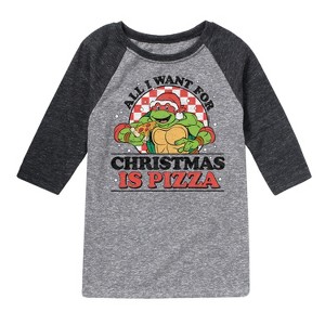 Boys' - Teenage Mutant Ninja Turtles - All I Want For Christmas Raglan Graphic T-Shirt - 1 of 4