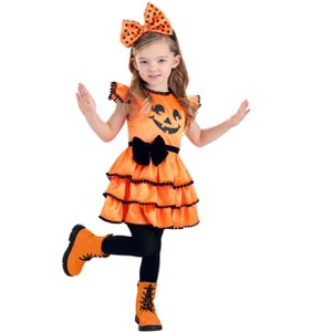 HalloweenCostumes.com Toddler Pom Pom Pumpkin Costume | Toddler Costumes - 1 of 4